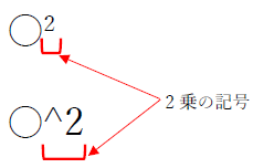 2乗の記号