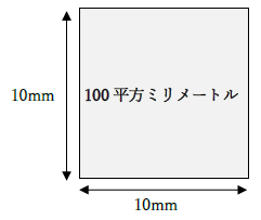 100平方ミリメートルの大きさ
