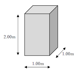 図　2立米と直方体