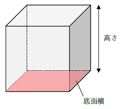 体積と底面積×高さの関係